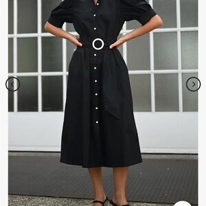 Designer Black Midi cotton Dress